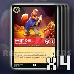Honest John Shameless Schemer 122 Uncommon x4 Reign of Jafar Disney Lorcana - Image 1