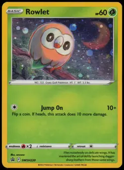Rowlet (Cosmos Holo) SWSH220 Promo Miscellaneous Cards & Products Pokemon LP - Image 1
