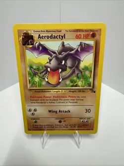 Pokemon TCG Aerodactyl Card Fossil Set 16/62 Non-Holo, Vintage 1999 LP+ - Image 1