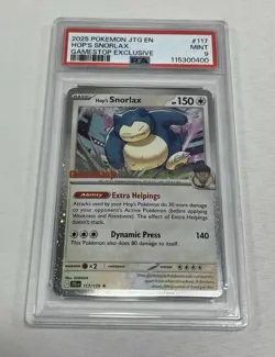 Pokemon TCG Hop's Snorlax Stamped Promo Card 117/159 GameStop Exclusive CGC 9 - Image 1