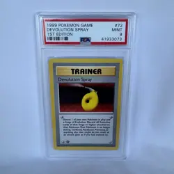 PSA 9 1999 ENGLISH 1ST EDITION BASE SET DEVOLUTION SPRAY #72 POKEMON CARD RARE - Image 1