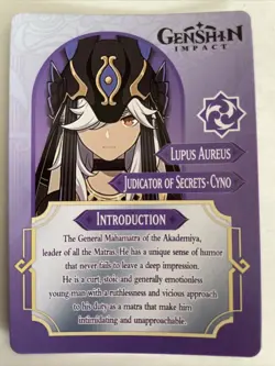 CYNO LUPUS AUREUS Genshin Impact Anime Custom TCG CCG Card - Image 2