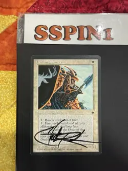 MTG Icatian Infantry Fallen Empires Signed Rush - Image 1