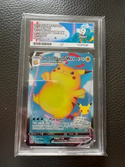 Pokemon TCG 2021 Celebrations Surfing Pikachu Vmax Full Art #009 Ace Graded 9 - Image 1