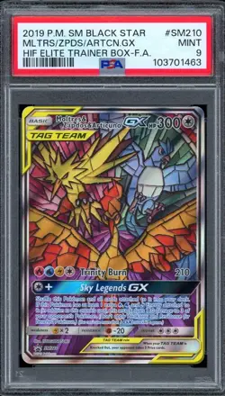 Moltres & Zapdos & Articuno Gx SM210/68 Hidden Fates ETB Pokemon PSA 9 - Image 1