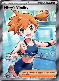 Pitch black Misty's Vitality 111/084 PBL Full Art Holo Ultra Rare Pokemon - Image 1