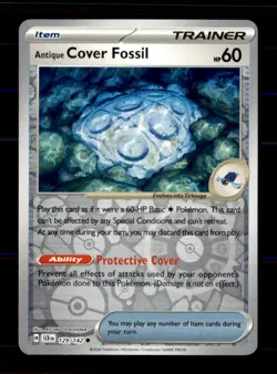 Antique Cover Fossil 129/142 Common Stellar Crown Pokemon Reverse Holo Near Mint - Image 1