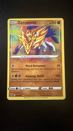 Pokemon TCG Zamazenta 102/185 Amazing Rare Vivid Voltage Holo English 2020 - Image 1