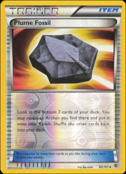 Pokemon - Plume Fossil #93/101 - Noble Victories Reverse Holo - Image 1