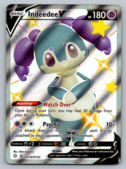 Indeedee V Pokemon Shining Fates SV114/SV122 Shiny Full Art Ultra Rare NM - Image 1