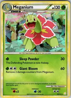 Meganium 26/123 Rare HeartGold & SoulSilver Pokemon Moderately Played - Image 1