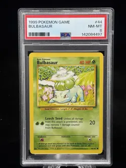 Bulbasaur #44 Base Set 1999 Pokemon Game PSA 8 🍃 - Image 1