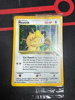 Pokemon Meowth WOTC Black Star Promo Sealed10/53 Holo 1999 ENG - Image 1