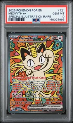 2026 POKEMON POR EN-PERFECT ORDER SPECIAL ILLUSTRATION RARE MEOWTH EX PSA 10 - Image 1