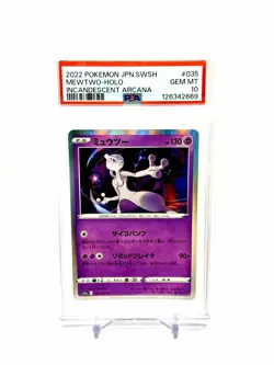 2022 POKEMON JPN SWORD & SHIELD INCANDESCENT ARCANA #035 MEWTWO-HOLO PSA 10 - Image 1