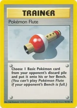 POKEMON FLUTE 86/102 UNCOMMON BASE SET UNLIMITED LP POKEMON - Image 3