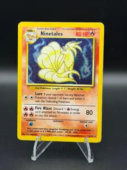 Ninetales 12/102 Holo Holo Rare Base Set Unlimited Pokemon Holo Heavily Played - Image 1