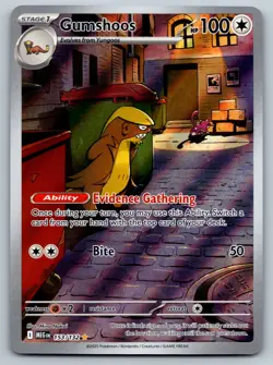 Pokemon TCG ME01: Mega Evolution Gumshoos 153/132 Illustration Rare 2025 - Image 1