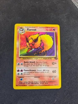 Pokemon Flareon 19/64 Non-Holo Rare Jungle Set Unlimited WOTC Vintage LP - Image 2