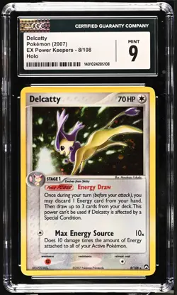 *POP 21* CGC 9 Delcatty Holo EX Power Keepers 8/108 Pokemon 2007 MINT - Image 1