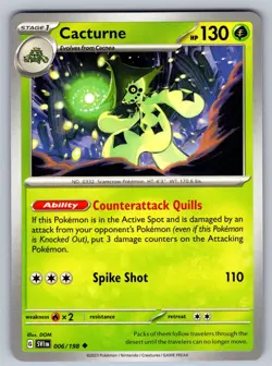 Cacturne 006/198 Uncommon Scarlet & Violet Pokemon Near Mint - Image 1