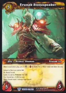 World of Warcraft TCG Erunak Stonespeaker - Throne of the Tides 221/263 - Image 1