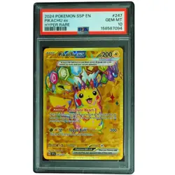 Pikachu ex #247/191 Surging Sparks Hyper Rare Holo PSA 10 Pokemon Card*TEW - Image 1