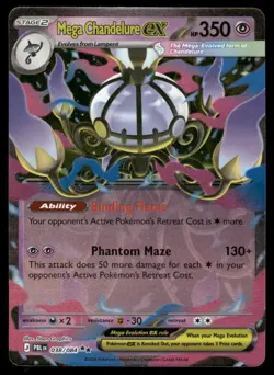 Pokemon Cards Mega Chandelure ex 038/084 Holo Pitch Black Double Rare NM *1 - Image 1