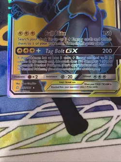 "Pikachu & Zekrom-GX" Pokemon card Full Art Holo Rare, card number 162/181 - Image 3