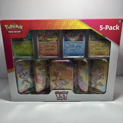 Pokemon Card Scarlet & Violet 151 5x Mini Tins Costco 10 Packs & Promos - Image 1