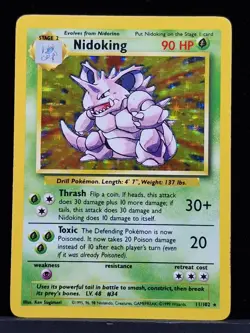 Pokemon Nidoking 11/102 Base Set Holo Card Excellent LP /Nm Condition Card - Image 1