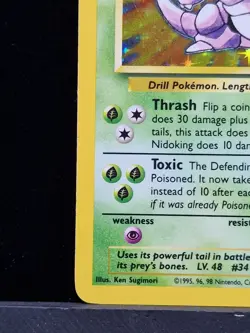 Pokemon Nidoking 11/102 Base Set Holo Card Excellent LP /Nm Condition Card - Image 5