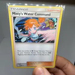 Pokemon TCG Hidden Fates Misty's Water Command Holo Card 63/68 Mint - Image 1
