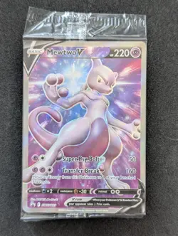 Pokemon TCG SWSH229 Mewtwo V Full Art Black Star Promo Card Sealed NM - Image 1