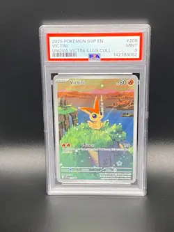 2025 Pokemon Victini SVP EN Unova Victini Illustration Collection 208 PSA Mint 9 - Image 1