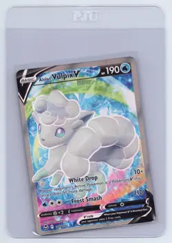 ALOLAN VULPIX V 173/195 ULTRA RARE SILVER TEMPEST POKEMON HOLO NEAR MINT - Image 1