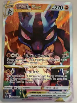 Pokemon TCG Lucario VSTAR SWSH291 Black Star Promo Crown Zenith Near Mint - Image 1
