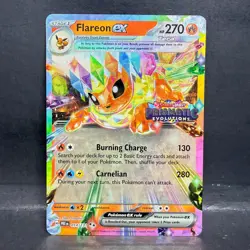 2025 POKEMON PRISMATIC EVOLUTIONS FLAREON EX 014/131 DOUBLE RARE (STAMPED) - Image 1