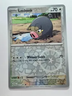 LECHONK 071/091 COMMON PALDEAN FATES REVERSE HOLO NM/M POKEMON - Image 1