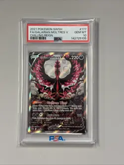 Pokemon Chilling Reign Galarian Moltres V 177/198 Psa 10 - Image 1