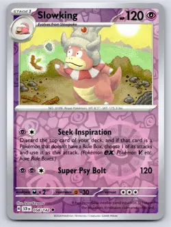 2024 POKEMON SLOWKING STELLAR CROWN 58/142 REVERSE HOLO UNCOMMON NM - Image 1
