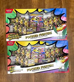 Pokemon Ascended Heroes Focused Fighters Premium Collection Sam’s Exclusive 2x - Image 1