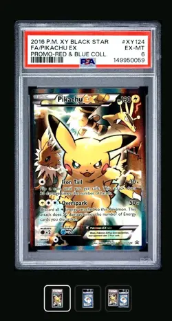 2016 Pokemon XY Black Star XY124 Pikachu EX PSA 6 158510765 - Image 1