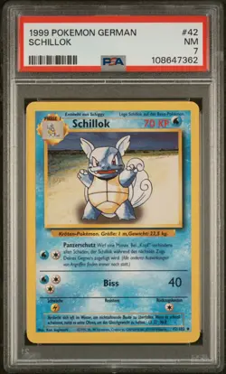 Pokemon · Schillok · Basis-Set · 42/102 · Deutsch · 1999 · Karte · PSA 7 - Image 1