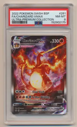 PSA 8 Pokemon Black Star Promo Full Art Charizard VMax #SWSH261 NM/MINT! - Image 1
