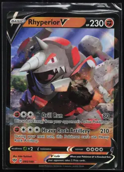 Rhyperior V 095/189 Holo V Rare Darkness Ablaze Pokemon NM - Image 1
