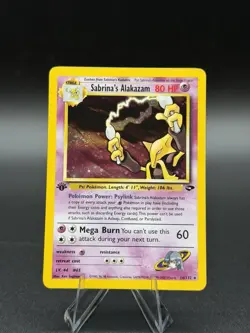 Pokemon Sabrina's Alakazam 16/132 Holo 1st Edition Gym Challenge- HYPERSWIRL - Image 1