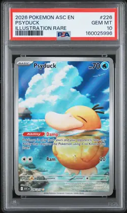 2026 POKEMON ASC EN-ASCENDED HEROES ILLUSTRATION RARE #226 PSYDUCK PSA 10 - Image 1
