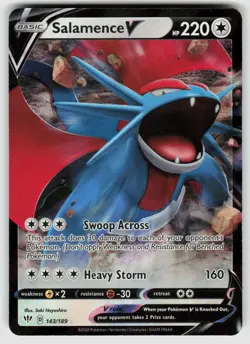 SALAMENCE V 143/189 DARKNESS ABLAZE V RARE HOLO POKEMON - Image 1