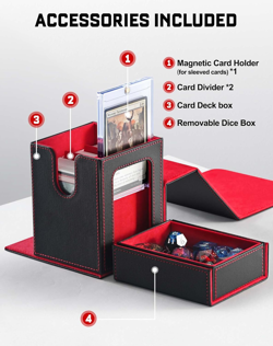 MTG Commander Deck Box with Display Window, Deck Box Holds 100 Double-Sleeved wi - Image 2
